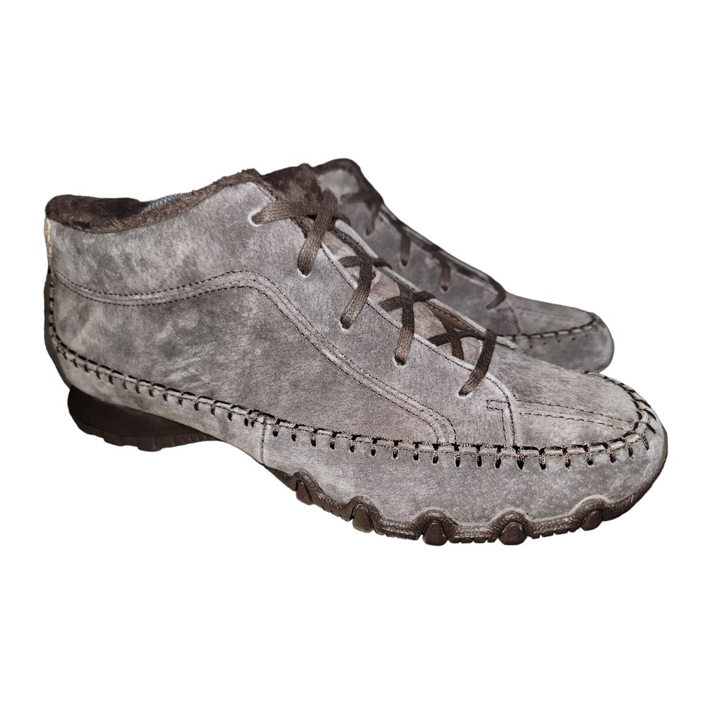 Skechers Bikers Totem Pole Women's Brown‎ Leather Chukka Ankle Boots 49013 Sz 10